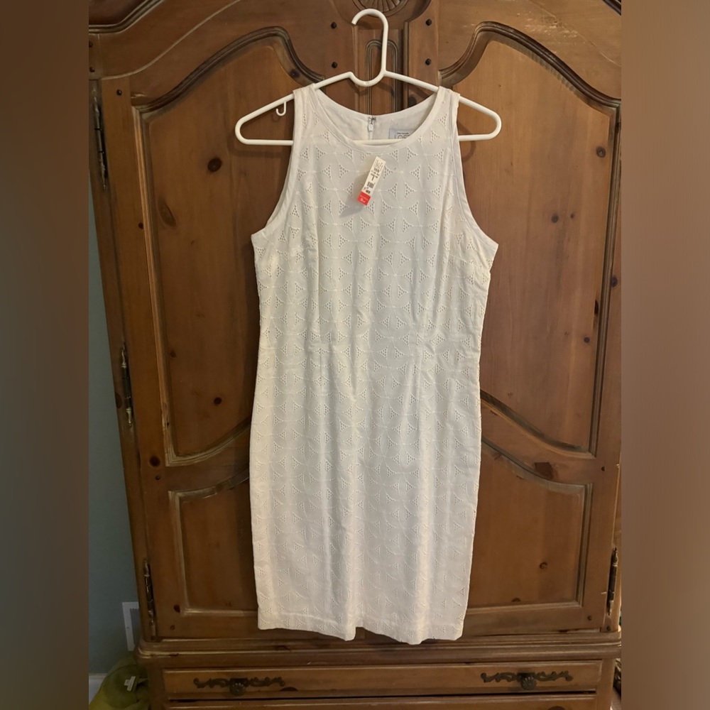 NWT Loft White Eyelet Dress (8)